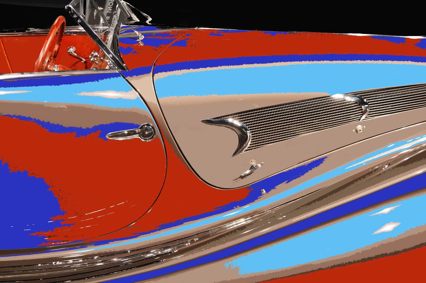 Blue and Red Car